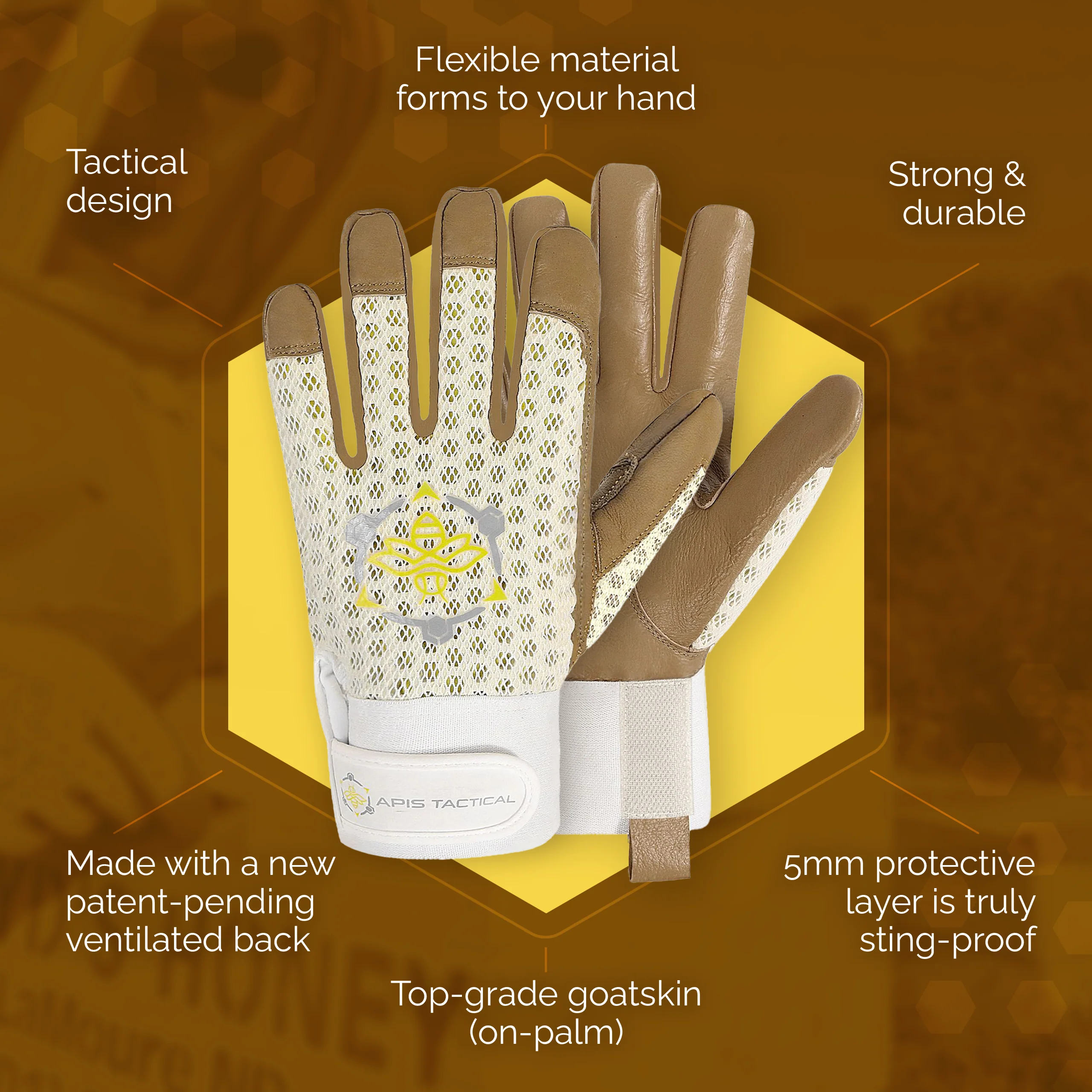 Apis Tactical-Pro Beekeeping Gloves - Image 2
