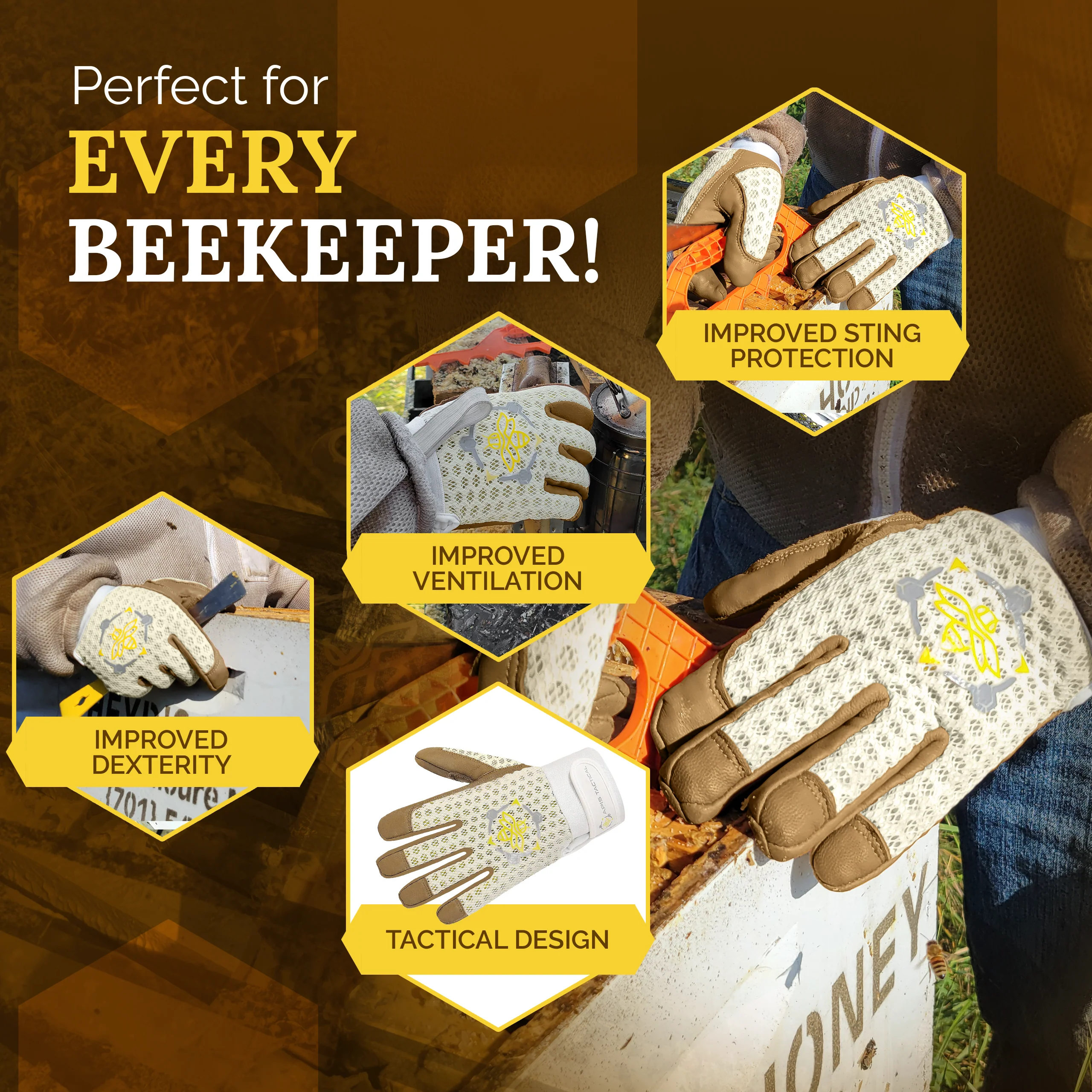 Apis Tactical-Pro Beekeeping Gloves - Image 3