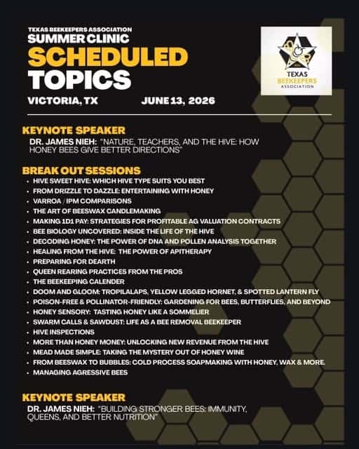 Texas Beekeepers Assoc. Summer Clinic